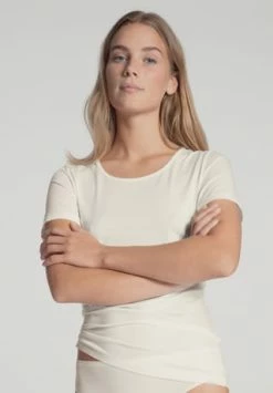 Alternative view of CALIDA T-Shirt, Rundhals, Basic, Für Damen 910 STAR WHITE