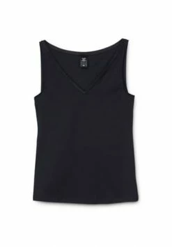 CALIDA Damen Tank-Top Mit V-Ausschnitt Cate Schwarz