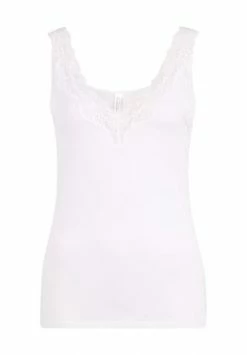 -con-ta- Unterhemd, Spitzen-Details, V-Ausschnitt, Für Damen 100 WEISS