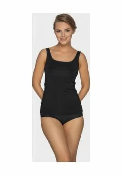 Nina Von C. Achseltop, Eckiger Ausschnitt, Basic, Für Damen 200 SCHWARZ