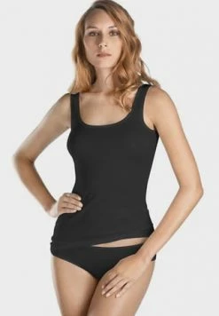 Alternative view of HANRO Ultralight Tank-Top, Uni, U-Ausschnitt, Für Damen 0019/ BLACK