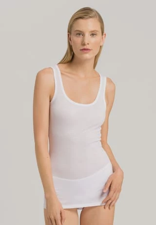 HANRO Ultralight Tank-Top, Uni, U-Ausschnitt, Für Damen 0101/ WHITE 4 HANRO Ultralight Tank-Top, Uni, U-Ausschnitt, Für Damen 0101/ WHITE – Bild 2