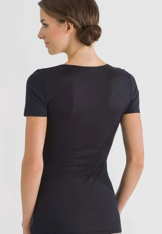 HANRO Unterhemd, Baumwolle, Rundhalsausschnitt, Für Damen 0019/ BLACK 5 HANRO Unterhemd, Baumwolle, Rundhalsausschnitt, Für Damen 0019/ BLACK – Bild 3