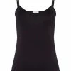 HANRO Satin Deluxe Top, Spaghetti-Träger, Uni, Für Damen 0019/ BLACK -MEY Shop unnamed file 1250
