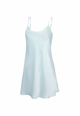 EVA B.BITZER® Damen Seiden-Negligé, Länge 82cm Crystal Blue 3 EVA B.BITZER® Damen Seiden-Negligé, Länge 82cm Crystal Blue