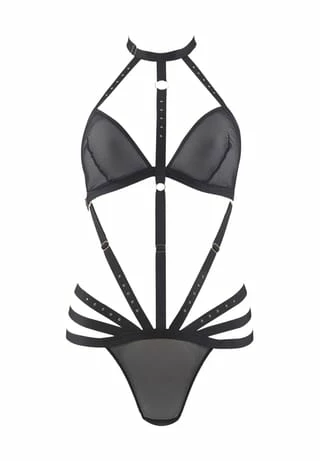 Aubade Rencontre Anonyme Body, Bügellos, Riemen, String, Nieten, Für Damen NOIR 3 Aubade Rencontre Anonyme Body, Bügellos, Riemen, String, Nieten, Für Damen NOIR
