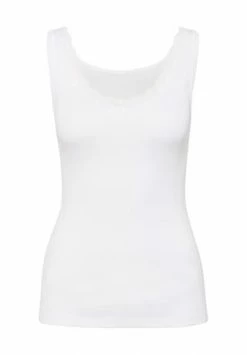 Nina Von C. Unterhemd, Baumwolle, Spitzen-Applikation, Für Damen 100 WEISS