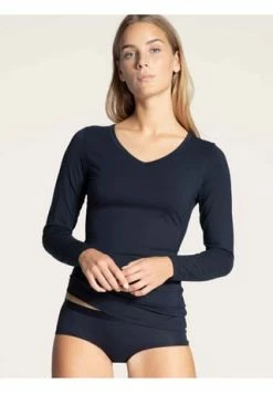CALIDA Natural Joy Unterhemd, V-Ausschnitt, Für Damen 339 DARK LAPIS BL -MEY Shop unnamed file 445