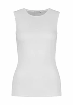 HANRO Unterhemd, Rundhals, ärmellos, Uni, Für Damen 0101 WHITE