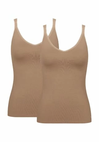 Sloggi GO Unterhemd, 2er-Pack, Uni, Für Damen NOSTALGIC BROWN 3 Sloggi GO Unterhemd, 2er-Pack, Uni, Für Damen NOSTALGIC BROWN