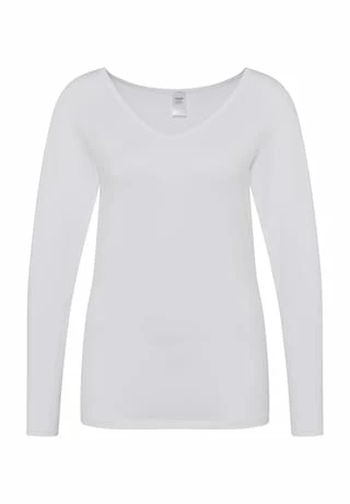 CALIDA Natural Joy Unterhemd, Langarm, V-Ausschnitt, Für Damen 001 WEISS 3 CALIDA Natural Joy Unterhemd, Langarm, V-Ausschnitt, Für Damen 001 WEISS