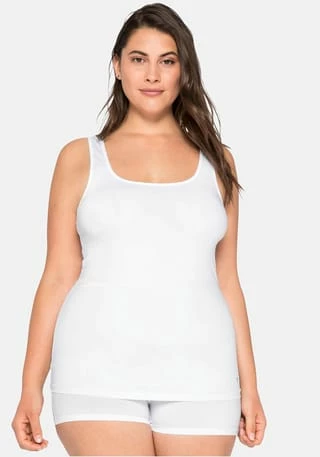 Sheego Tanktop Weiß 6 Sheego Tanktop Weiß – Bild 4
