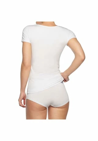 Bamboo Basiscs© Damen T-Shirt KATE, 2er Pack - Unterhemd, Rundhals, Single Jersey Weiß 5 Bamboo Basiscs© Damen T-Shirt KATE, 2er Pack - Unterhemd, Rundhals, Single Jersey Weiß – Bild 3
