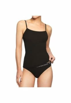 Alternative view of Bamboo Basiscs© Damen Spaghetti Top VERA, 2er Pack - Unterhemd, Single Jersey Schwarz