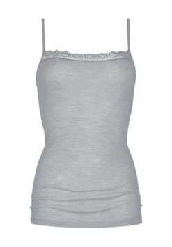 Mey Unterhemd, Spaghetti-Träger, Spitze, Uni, Für Damen 466 MID GREY MELA