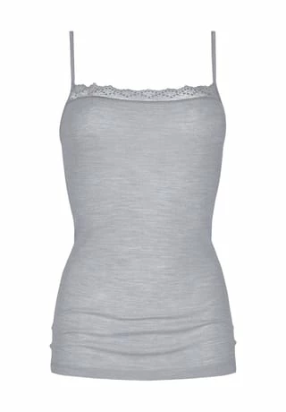 Mey Unterhemd, Spaghetti-Träger, Spitze, Uni, Für Damen 466 MID GREY MELA 3 Mey Unterhemd, Spaghetti-Träger, Spitze, Uni, Für Damen 466 MID GREY MELA