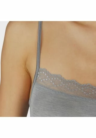 Mey Unterhemd, Spaghetti-Träger, Spitze, Uni, Für Damen 466 MID GREY MELA 6 Mey Unterhemd, Spaghetti-Träger, Spitze, Uni, Für Damen 466 MID GREY MELA – Bild 4