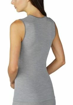 Mey Silk Touch Wool Unterhemd, V-Ausschnitt, Melange, Für Damen 466 MID GREY MELA -MEY Shop unnamed file 803