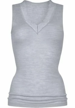 Mey Silk Touch Wool Unterhemd, V-Ausschnitt, Melange, Für Damen 466 MID GREY MELA -MEY Shop unnamed file 804