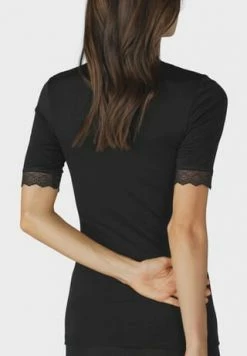Alternative view of Mey Silk Touch Wool Unterhemd, Kurzarm, V-Ausschnitt, Meliert, Für Damen 3 SCHWARZ