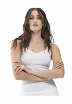 Mey Noblesse Unterhemd, V-Ausschnitt, Für Damen Weiß