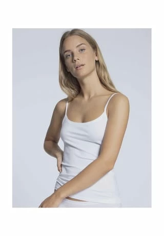CALIDA Natural Comfort Unterhemd, Spaghetti-Träger, Für Damen 001 WEISS 3 CALIDA Natural Comfort Unterhemd, Spaghetti-Träger, Für Damen 001 WEISS