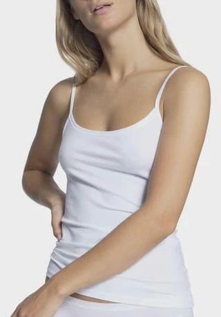 CALIDA Natural Comfort Unterhemd, Spaghetti-Träger, Für Damen 001 WEISS 4 CALIDA Natural Comfort Unterhemd, Spaghetti-Träger, Für Damen 001 WEISS – Bild 2