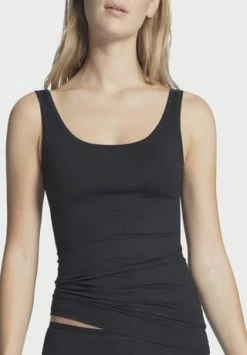 Alternative view of CALIDA Natural Comfort Unterhemd, Rundhals, Baumwolle, Für Damen Schwarz